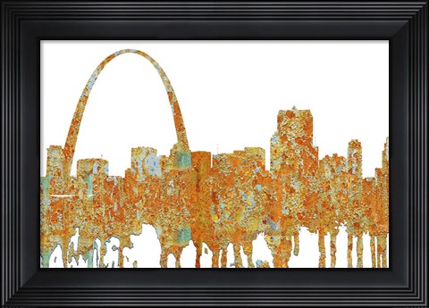 Framed Gateway Arch St Louis Missouri Skyline - Rust Print