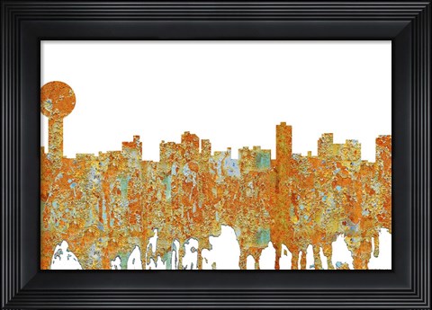 Framed Knoxville Tennessee Skyline - Rust Print