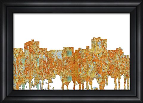 Framed Maryville Tennessee Skyline - Rust Print
