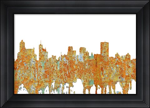 Framed Memphis Tennessee Skyline - Rust Print