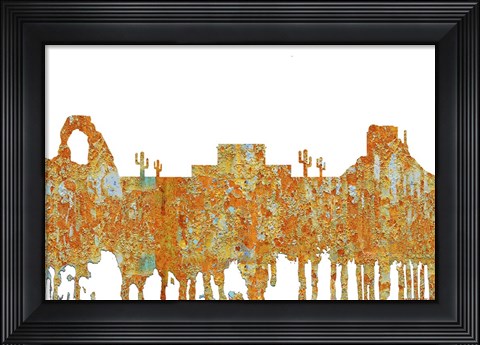 Framed Mesa Arizona Skyline - Rust Print