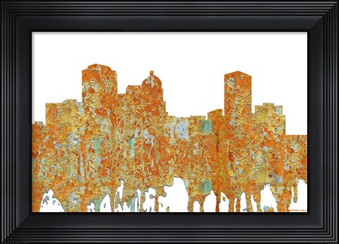 Framed Montgomery Alabama - Rust Print