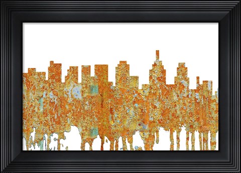 Framed Philadelphia Skyline - Rust Print