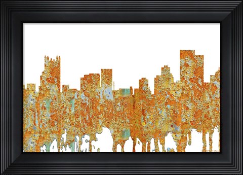 Framed Pittsburgh Pennsylvania - Rust Print