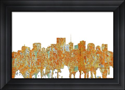 Framed Richmond Virginia Skyline - Rust Print