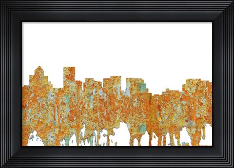 Framed Salem Oregon Skyline - Rust Print