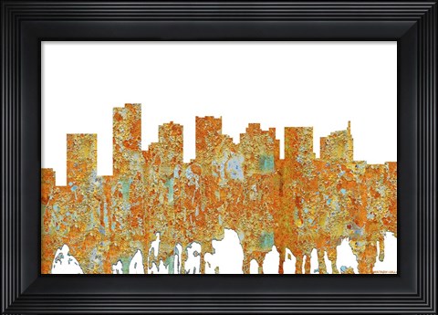 Framed Scottsdale Arizona Skyline - Rust Print