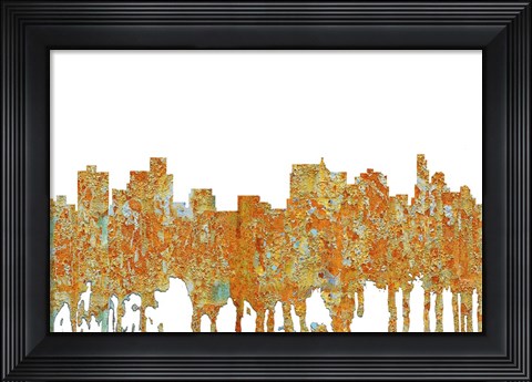 Framed Springfield Illinois Skyline - Rust Print