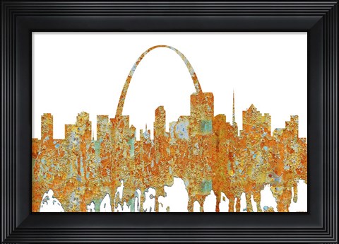 Framed St Louis Missouri Skyline - Rust Print