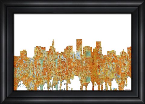 Framed St Paul Minnesota Skyline- Rust Print