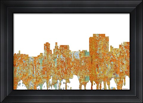 Framed Trenton New Jersey Skyline - Rust Print