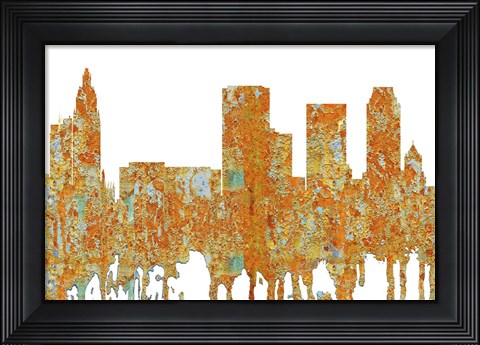 Framed Tulsa Oklahoma - Rust Print