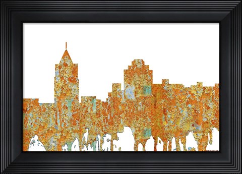 Framed Virginia Beach Virginia Skyline - Rust Print