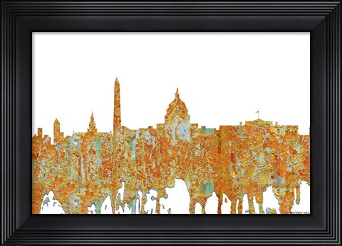 Framed Washington DC Skyline - Rust Print