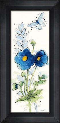 Framed Independent Blooms Blue VI Print