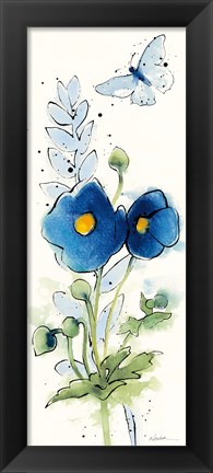 Framed Independent Blooms Blue VI Print
