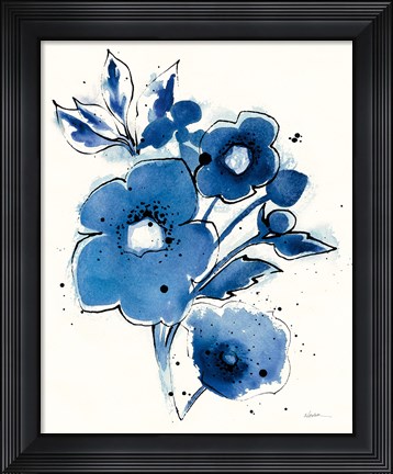 Framed Independent Blooms Blue III Print