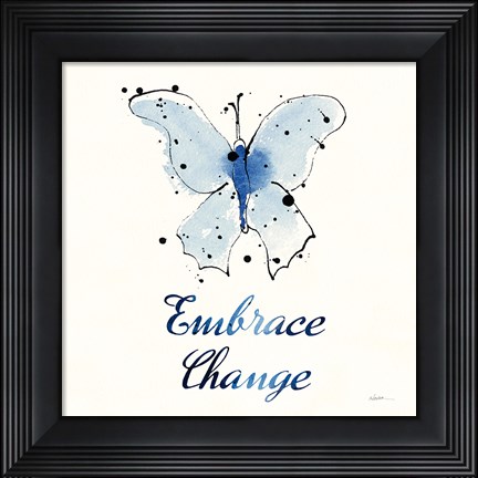 Framed Independent Blooms Blue X Print