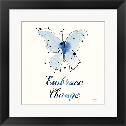 Framed Independent Blooms Blue X Print