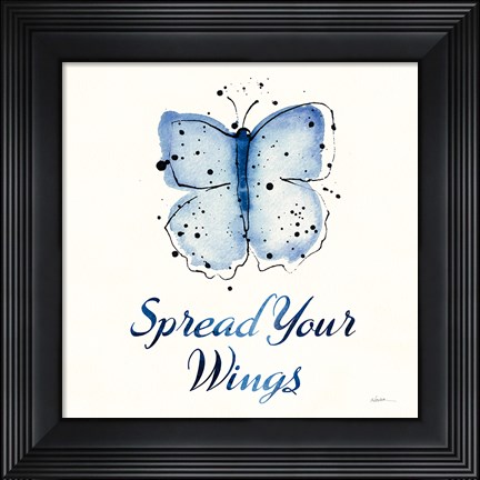 Framed Independent Blooms Blue VIII Print