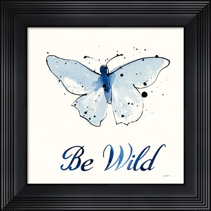 Framed Independent Blooms Blue IX Print
