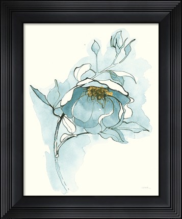 Framed Carols Roses V Blue Print