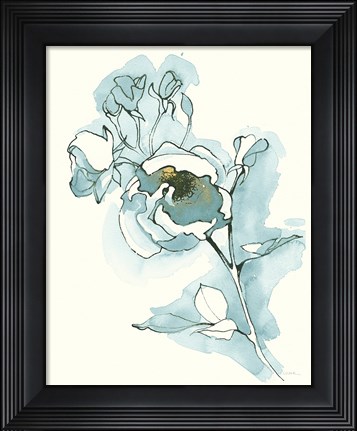 Framed Carols  Roses IV Cerulean Print
