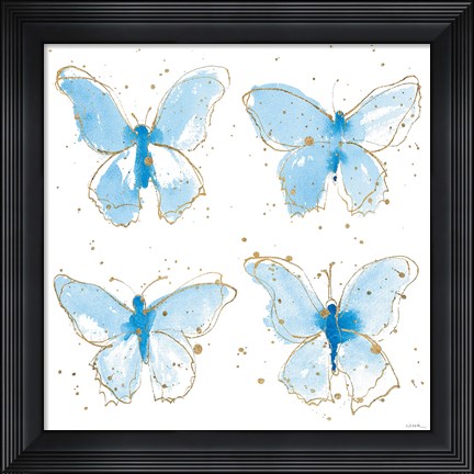 Framed Gilded Butterflies Print