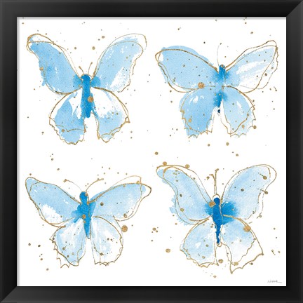 Framed Gilded Butterflies Print