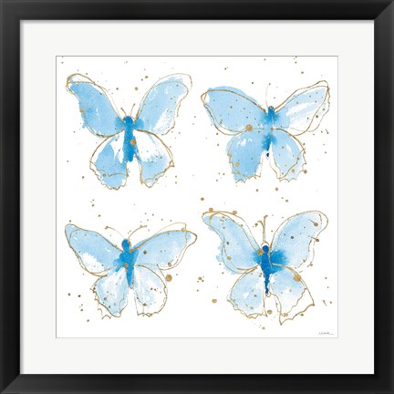 Framed Gilded Butterflies Print