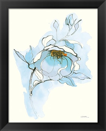 Framed Carols Roses V Blue Print