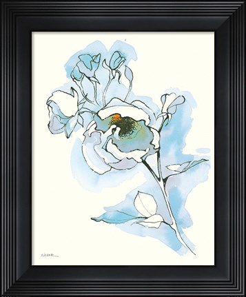 Framed Carols Roses IV Blue Print