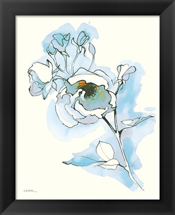 Framed Carols Roses IV Blue Print