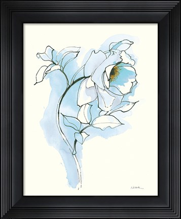 Framed Carols Roses III Blue Print