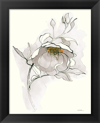 Framed Carols Roses V Off White Print