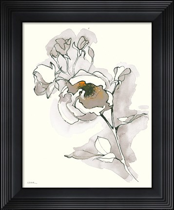 Framed Carols Roses IV Tan Print