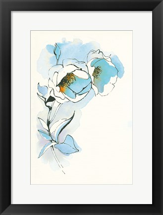 Framed Carols Roses II Blue Print