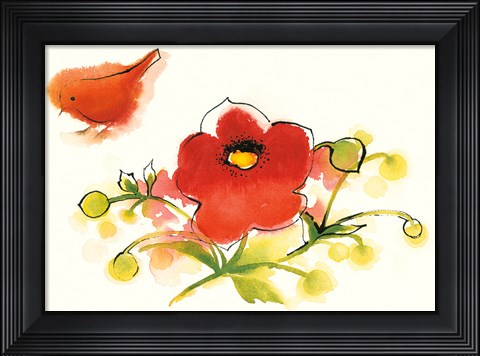 Framed Flores Rojas III Print