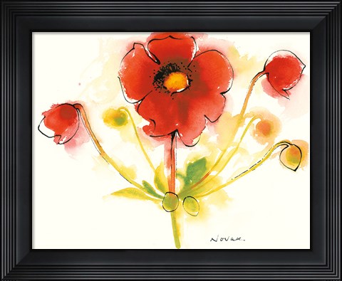 Framed Flores Rojas IV Print