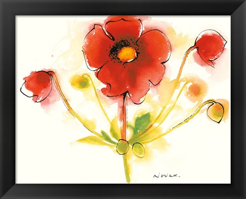 Framed Flores Rojas IV Print