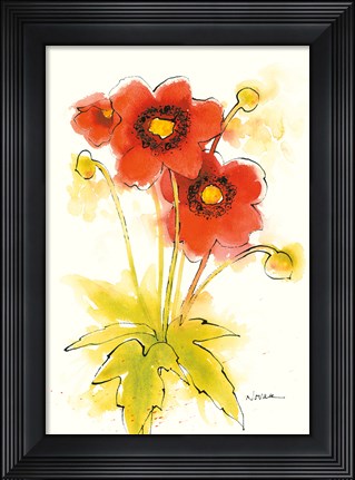 Framed Flores Rojas II Print