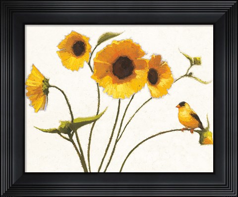 Framed Sunny Flowers on White Print