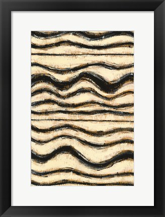 Framed Black and Gold Geometric I Print