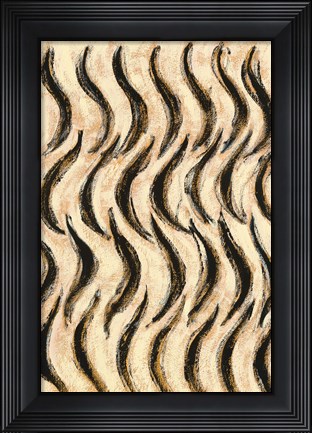 Framed Back and Gold Geometric II Print