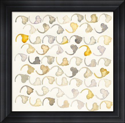 Framed Pewter and Brass Pattern Print