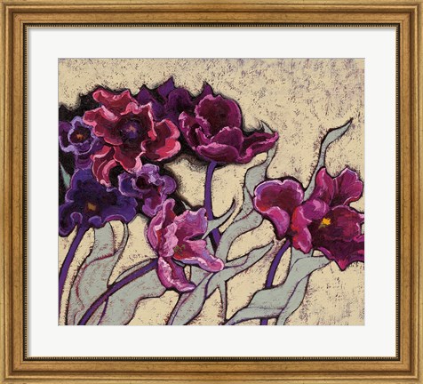 Framed Ruffled Tulips Beige Print