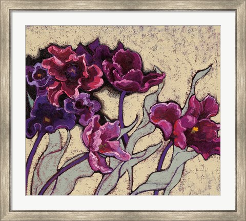 Framed Ruffled Tulips Beige Print