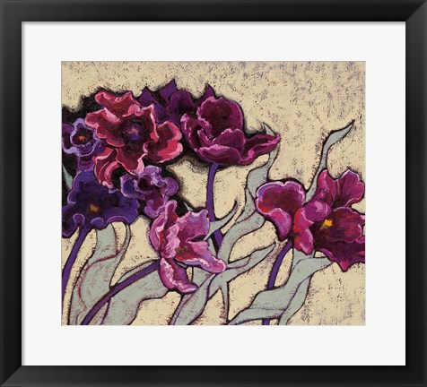 Framed Ruffled Tulips Beige Print