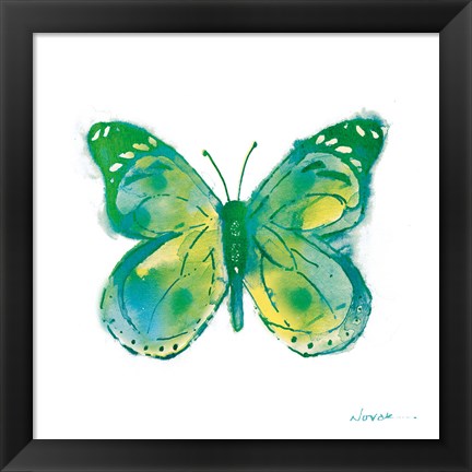 Framed Birdsong Garden Butterfly I on White Print