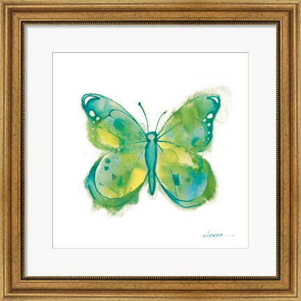 Framed Birdsong Garden Butterfly II on White Print